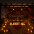 Perfect for Private Poolside Gazebo Proposal: Heart Balloons and Romantic Candlelight Decor.