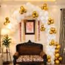A Decor with White & Gold Balloon Bunch for Guruji's Birthday by CherishX!