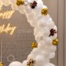 White And Golden Mesh Birthday Ring Decor — photo 3