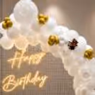 White And Golden Mesh Birthday Ring Decor — photo 2