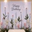 Beautiful Birthday Background, Decorative Plants, Flower Design And Quality Sunboard Panels.