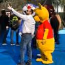 Cartoon bear mascot appearance for kids' birthday parties, school functions, and community celebrations.