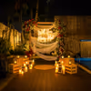 Luxury "Will You Marry Me" poolside proposal setup at Grand Mercure with floral décor, candlelit ambience, and an unforgettable romantic atmosphere.