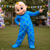 Baby mascot character entertaining children at a birthday party with fun interactions, photo opportunities, and lively celebrations.