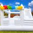 Pastel White Bouncy Slide For Kids Birthday Party — photo 1