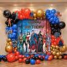 The Customized Flex On The Wall For Birthday Decor Tells The Reason For Celebration Aloud.