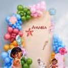 A new party setup with cutouts, balloon fun bunches and island inspired details.