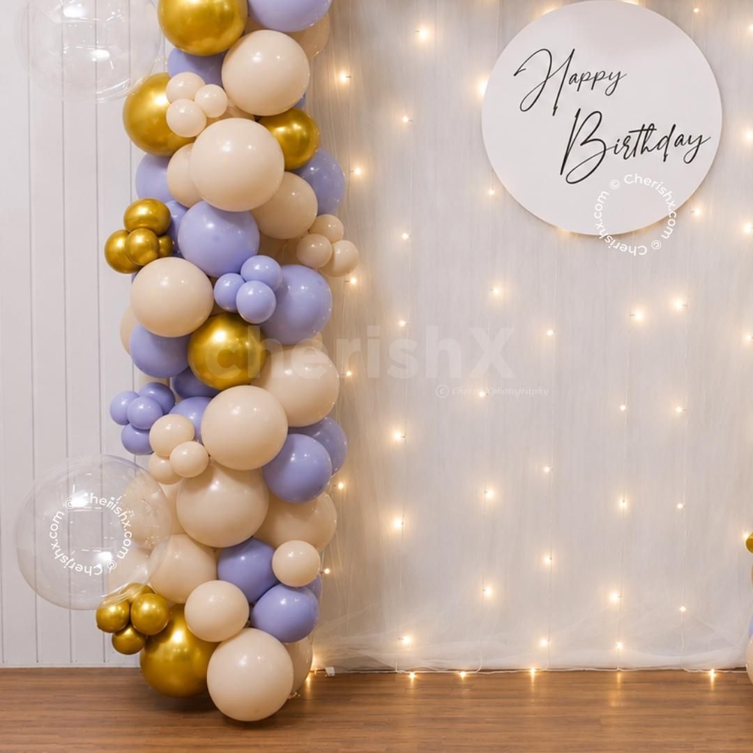 Colorful balloons and a Greek Table to level up a lame birthday venue