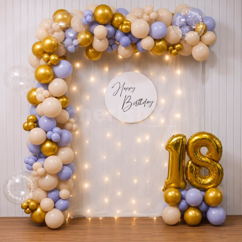 Unmatched birthday decor in unique colors like Skin Wisteria and Chrome Golden
