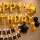 Golden Black Birthday Decoration with Bunting — photo 3