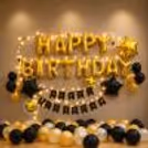 Golden Black Birthday Decoration with Bunting — photo 1