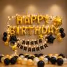 Golden Black Birthday Decoration with Bunting — photo 2
