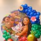 Moana Birthday Party Theme Cutouts Island Decor Birthday Backdrop Stand Circular Design Birthday Party Balloon Decor.