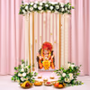 Golden Frame White Jasmine Ganesh Decor