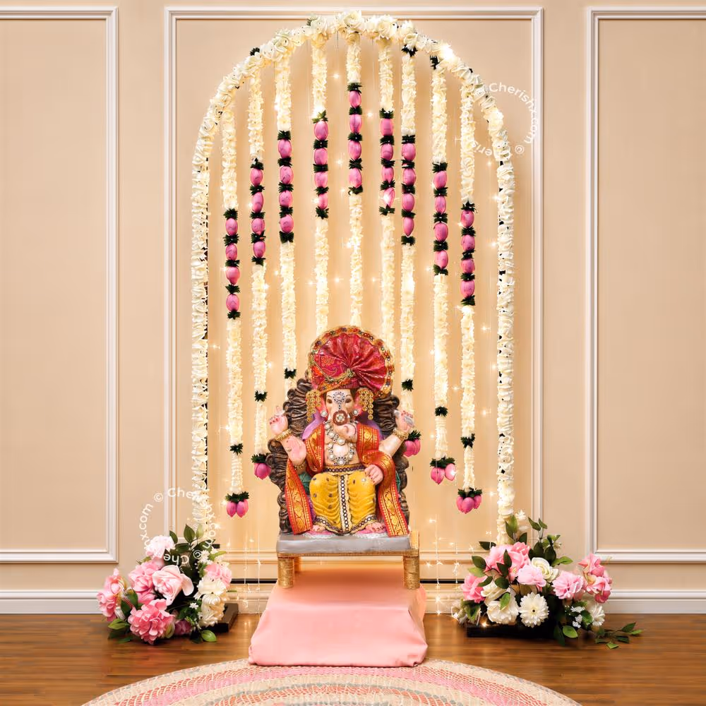 Lotus arch backdrop setup