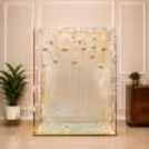 Luxury Golden Ganpati Backdrop with Crystal Strings