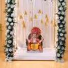 White Rose Theme Ganpati Decoration