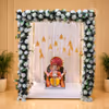 Elegant White Floral Ganpati Backdrop