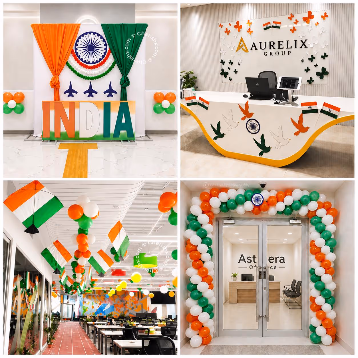 Immerse in the spirit of patriotism with tri-colour decor.