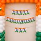 Easy Independence Day balloon, including the tricolour balloon pillars, festive bunting, and balloons for the floor in indoors celebration.