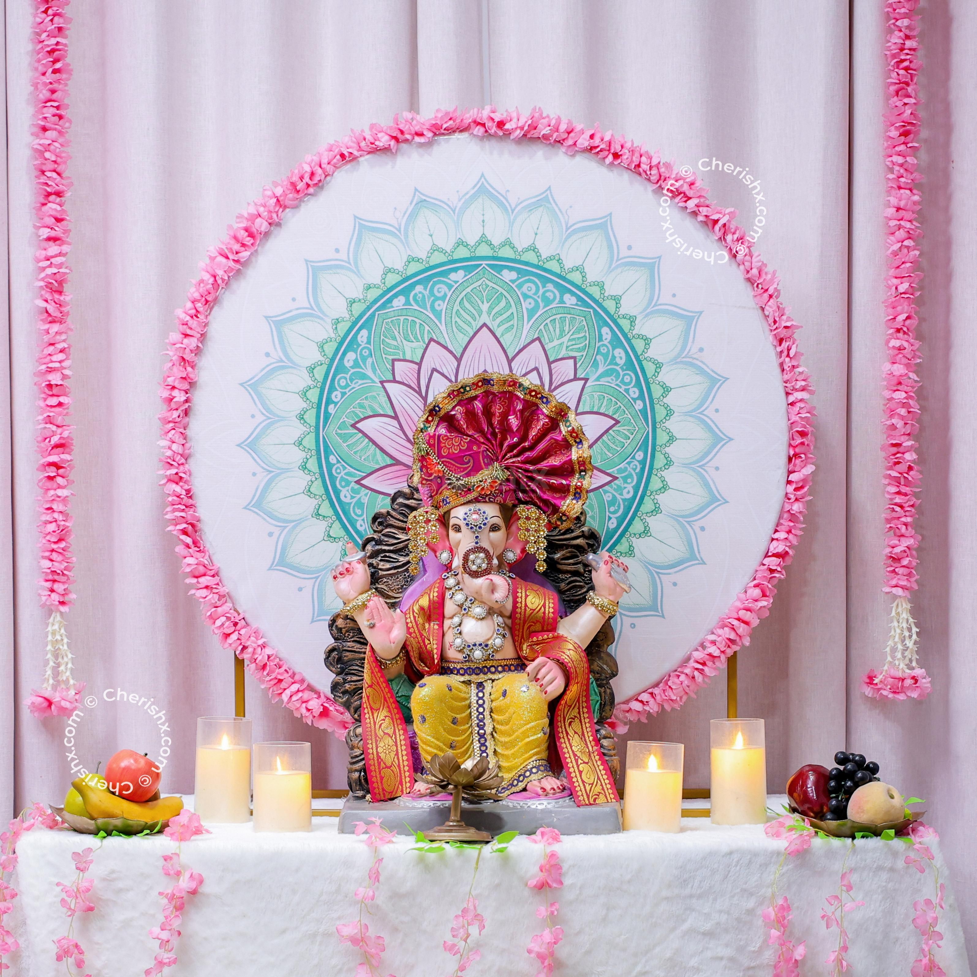 Create a stunning floral Ganpati setup with our DIY kit