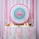 Lotus Theme Ganpati Decor DIY Kit featuring a printed lotus backdrop with a decorative ring stand.