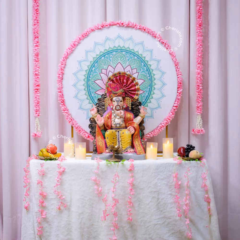 Lotus theme Ganpati DIY decor kit for home celebrations
