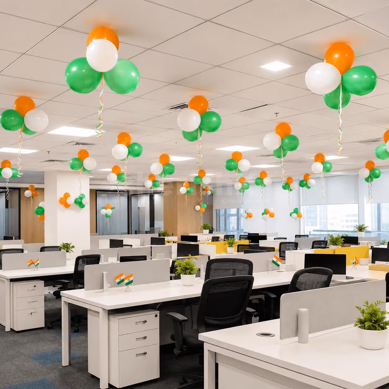 Simple Independence Day Tricolour Balloon Decor