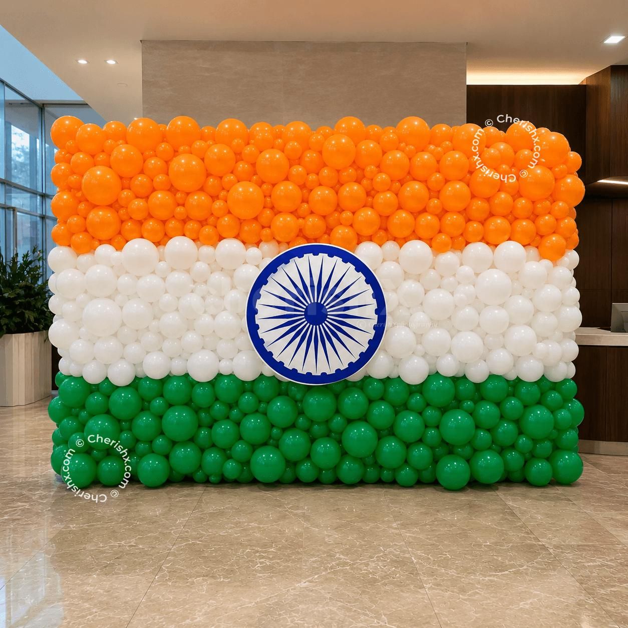 Tiranga Balloon Wall with Ashoka Chakra