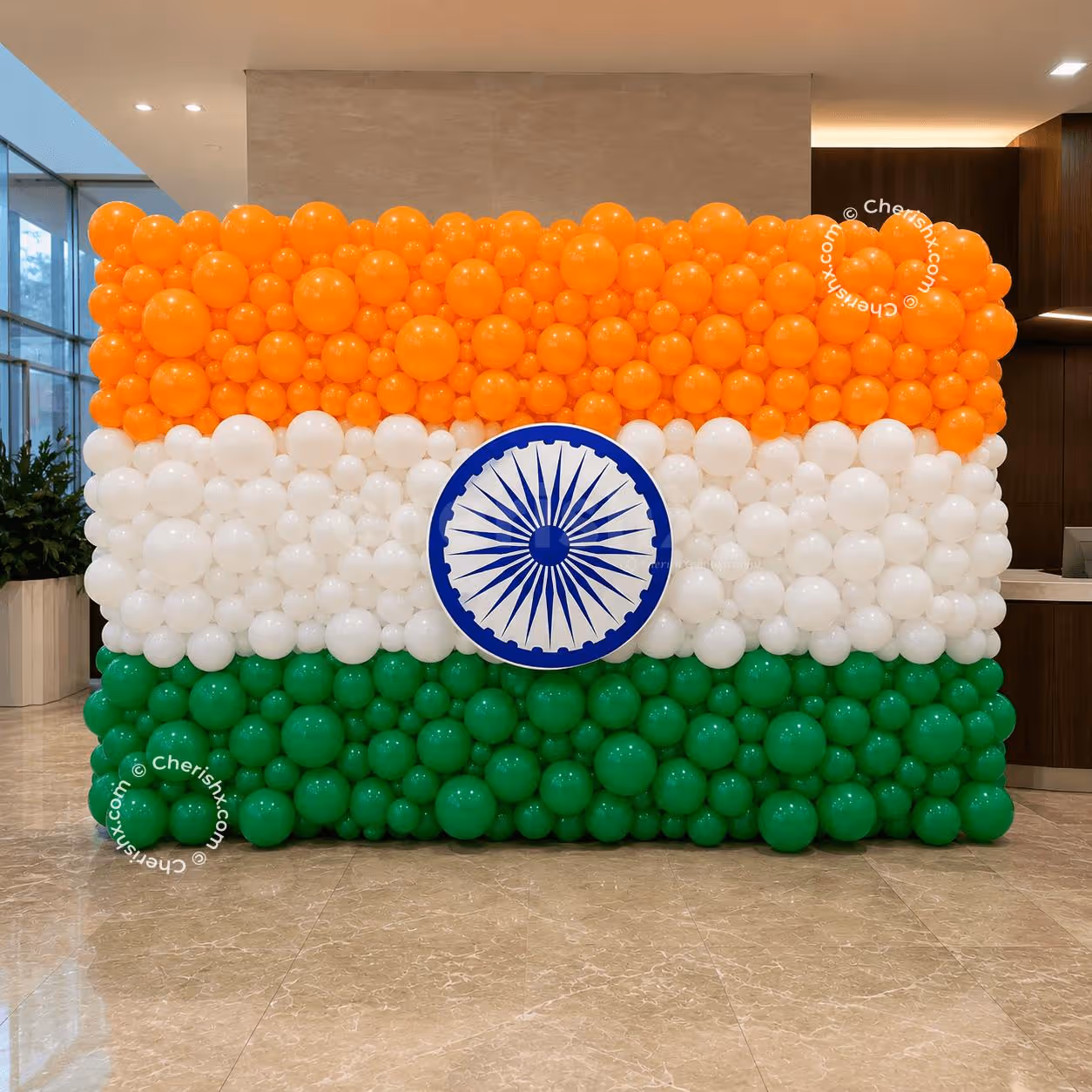Tiranga Balloon Wall with Ashoka Chakra
