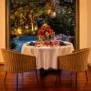 Candlelight dining table for couples in a luxury private cabana