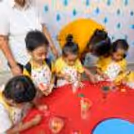 Kids were decorating their own figurines with colourful animal and character designs in a Paint the Figurines activity.