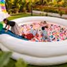 White ballpool with multicolored ballpool for kids