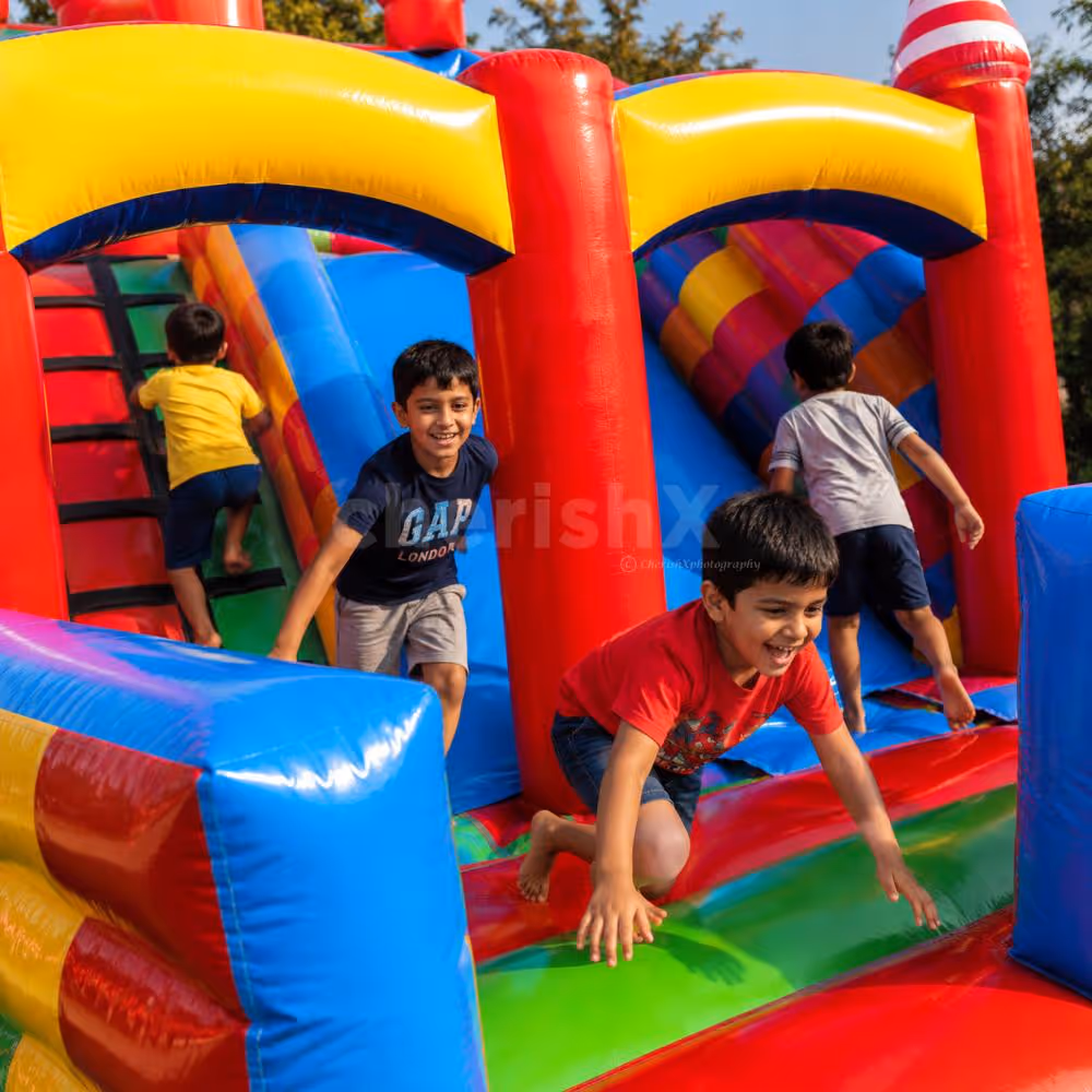 Inflatable rainbow bouncy