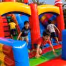 Inflatable rainbow bouncy