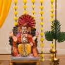 Ganpati bappa decoration with yellow color theme