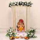 Elegant Jasmine Bell Ganpati Backdrop