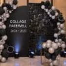Elegant black and silver balloon farewell decoration