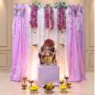 An Elegant Floral Ganpati Decor for the occasion of Ganesh Chaturthi!