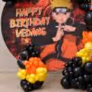 Epic Arch of 200 Black, Orange & Yellow Balloons