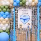 Beautiful baby name reveal setup for memorable photos