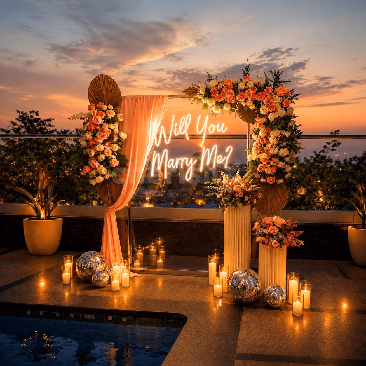 Romantic Proposal At Poolside By Clarion