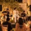 Live band entertaining guests at an elegant evening event with warm lights, floral décor and a festive atmosphere.