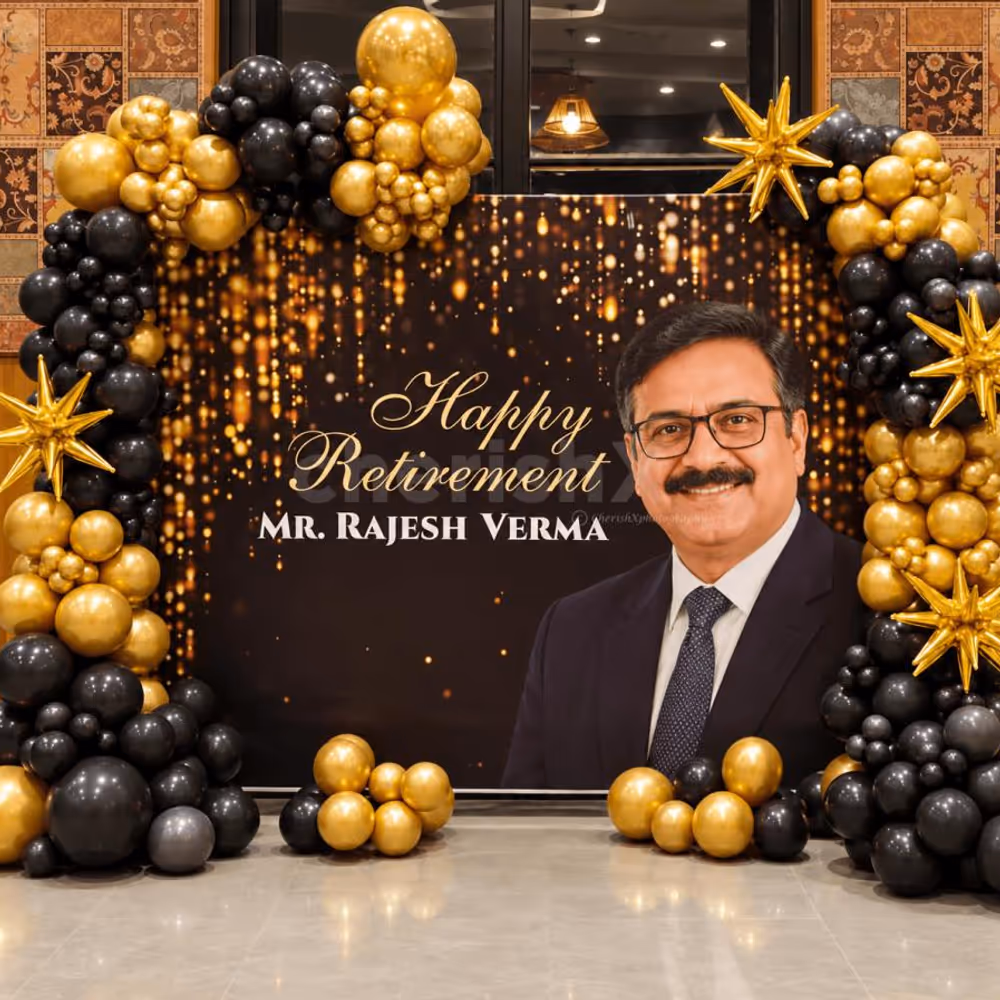 Black & Gold Retirement Decor