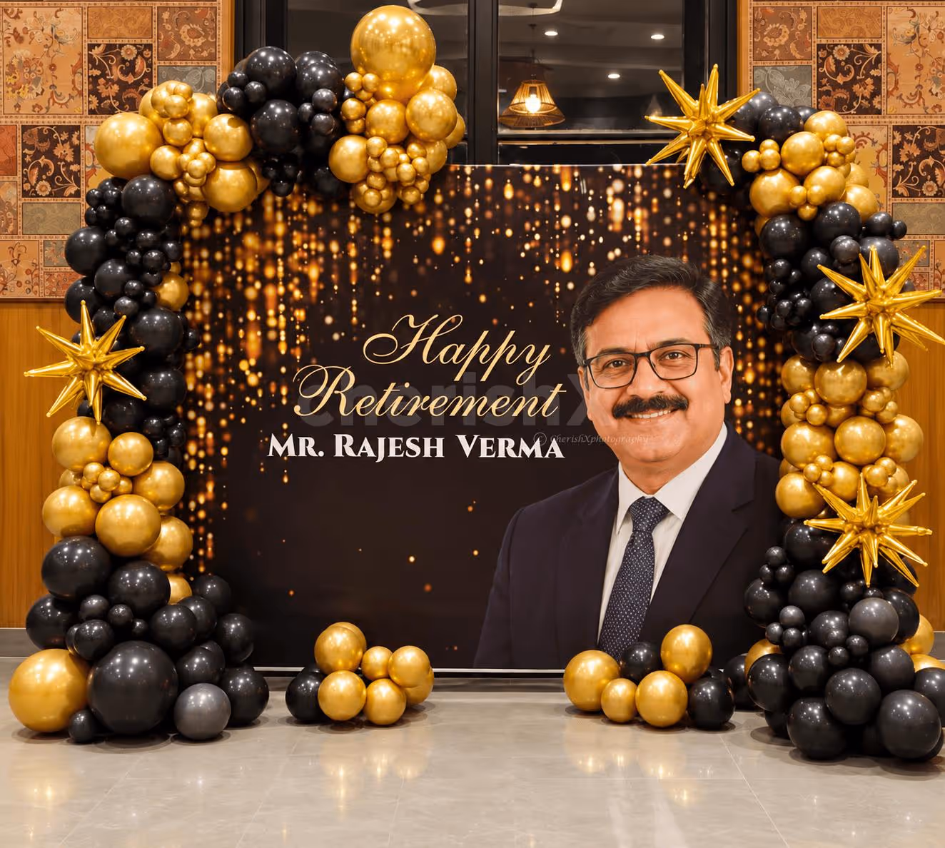 Black & Gold Retirement Decor