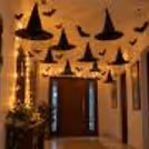 Spooky Witch Hats and Bats Halloween Ceiling Decoration for Home Lobby