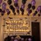 Affordable Halloween decor at home with black and purple balloons