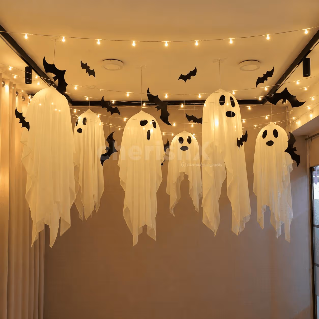 ransform your living room, balcony or party space with floating ghosts, bats and fairy lights.