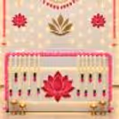 Elegant Lotus Diwali Reception Decor with Pink & White Florals