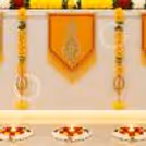Elegant Diwali Reception Desk Decoration with Yellow Marigold Garlands by CherishX.